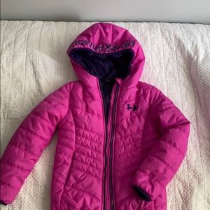 Girls hot pink Under Armour Coldgear jacket NWOT